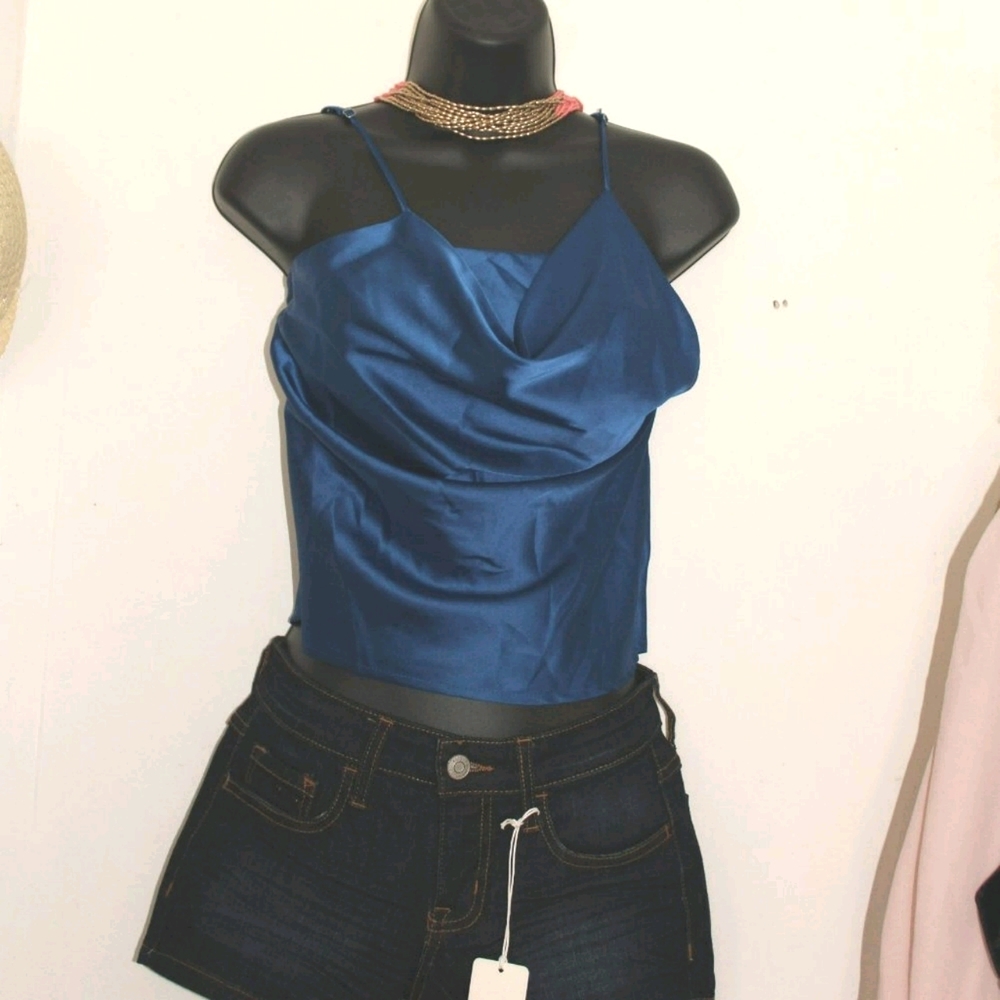 Royal Blue Satin Top